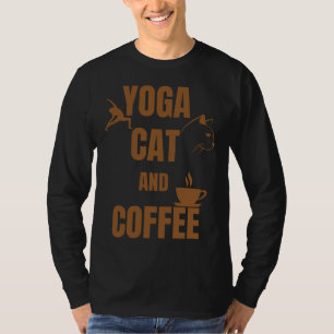 Yoga Cat and Coffee 2 T-Shirt