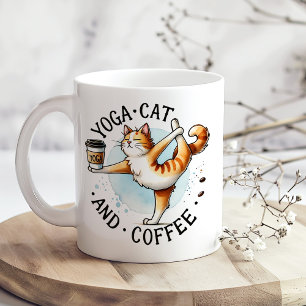 "Yoga Cat and Coffee" Funny Cat Lover's Kaffeetasse