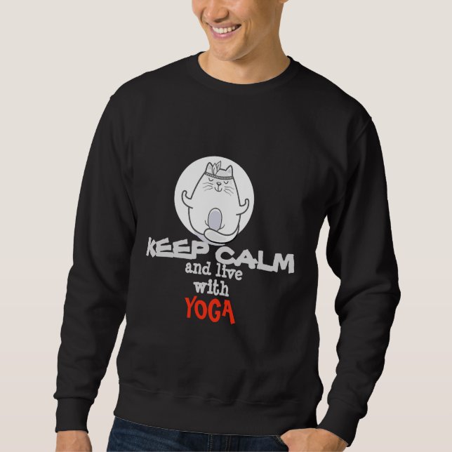 Yoga Cat Behalt Calm Collection Sweatshirt (Vorderseite)