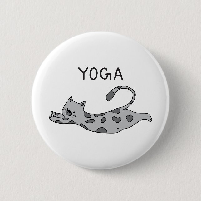 Yoga Cat Button (Vorderseite)