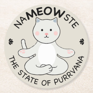 Yoga Cat - Namowste Runder Pappuntersetzer