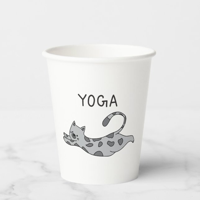 Yoga Cat Pappbecher (Vorderseite)