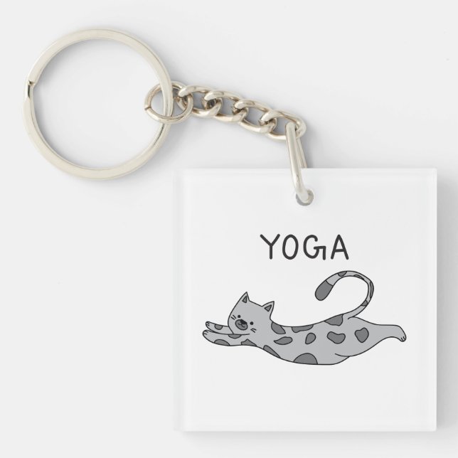 Yoga Cat Schlüsselanhänger (Vorderseite)