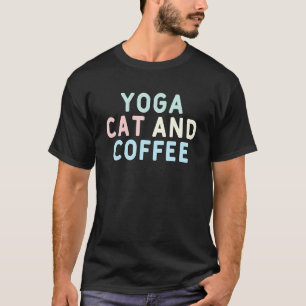 Yoga Cat und Kaffee T-Shirt