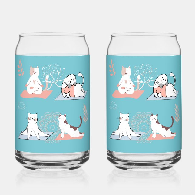 Yoga Cats Lotus Dosenglas (Vorderseite)