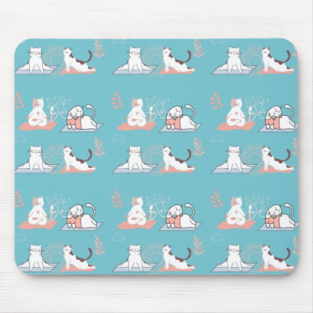 Yoga Cats Lotus Mousepad (Vorne)