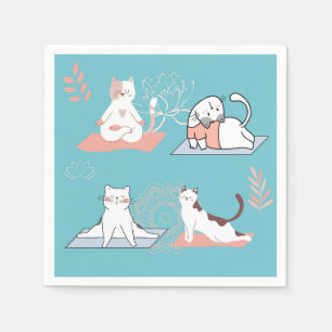Yoga Cats Lotus Serviette