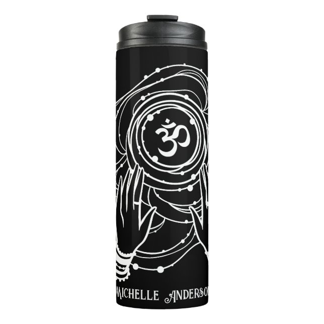 Yoga Chakra Crown Mantra Thermal Tumbler Thermosbecher (Vorderseite)