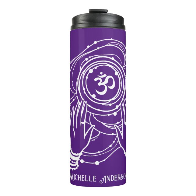 Yoga Chakra Crown Mantra Thermal Tumbler Thermosbecher (Vorderseite)
