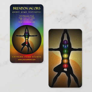 Yoga Chakras Manly Pose Lehrerin Visitenkarte