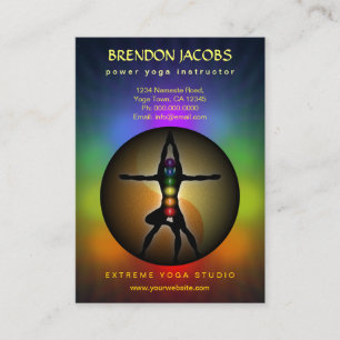 Yoga Chakras Yin Yang Pose Lehrer Große Vertikale Visitenkarte
