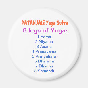 YOGA Checkliste : 8 Schritte PATANJALI SUTRA Magnet