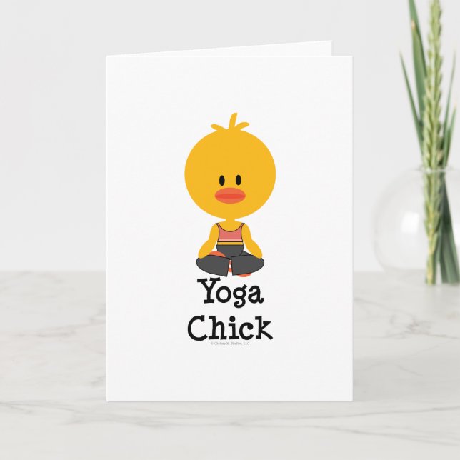 Yoga Chick Grußkarte Karte (Vorderseite)