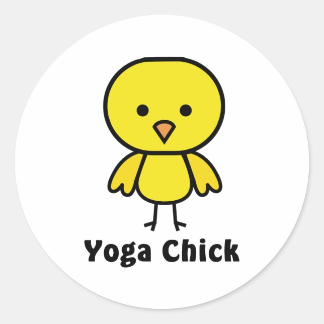 Yoga Chick Runder Aufkleber (Vorderseite)