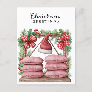 Yoga Christmas Santa Claus Posing Party Feiertagspostkarte