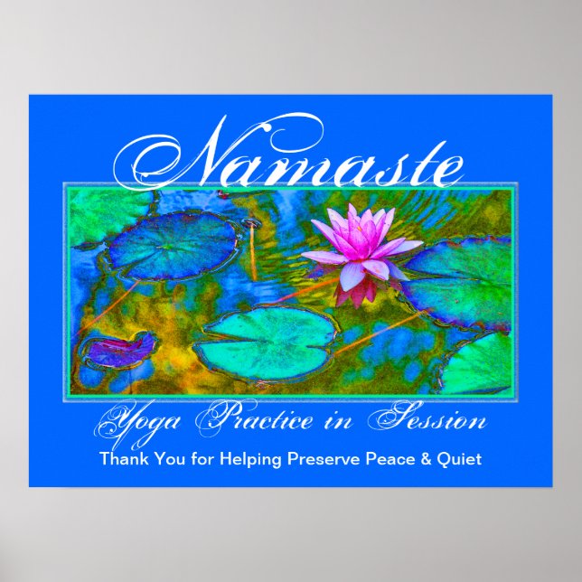 Yoga Class Bitte Behalt ruhig Elegant Lotus Poster (Vorne)