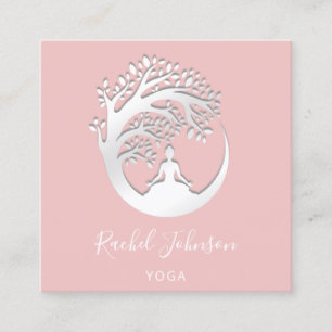 Yoga Classes School Logo Instructor QR HealIng  Quadratische Visitenkarte