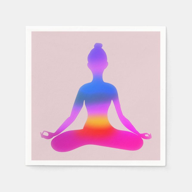 Yoga Cocktail Paper Napkins Serviette (Vorderseite)