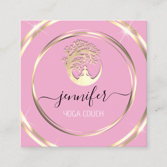 Yoga Couch Therapeut Achtsamkeit QR CODE Pink Quadratische Visitenkarte (Vorderseite)