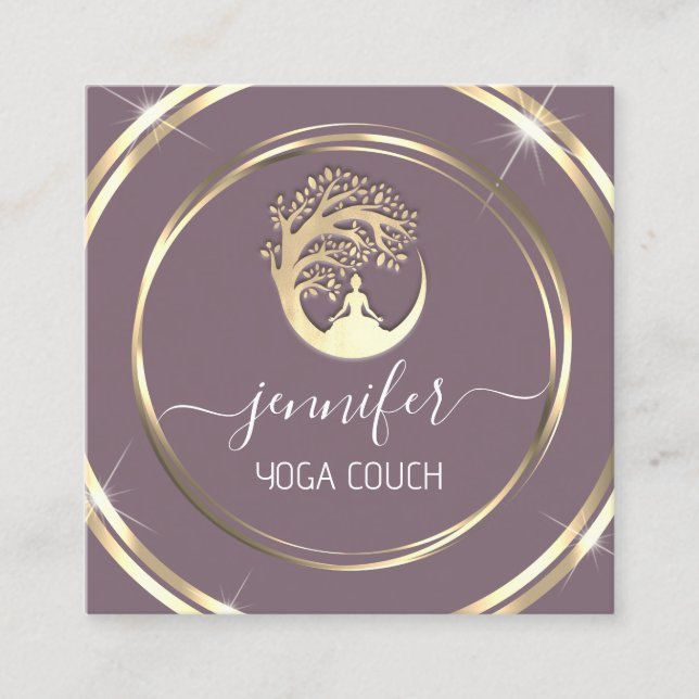 Yoga Couch Therapeutin Mindfullness QR CODE Smoky Quadratische Visitenkarte (Vorderseite)