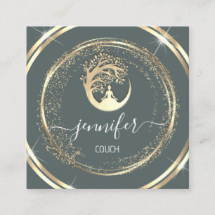 Yoga Couch Therapeutin Mindfullness QR CODE Smoky Quadratische Visitenkarte