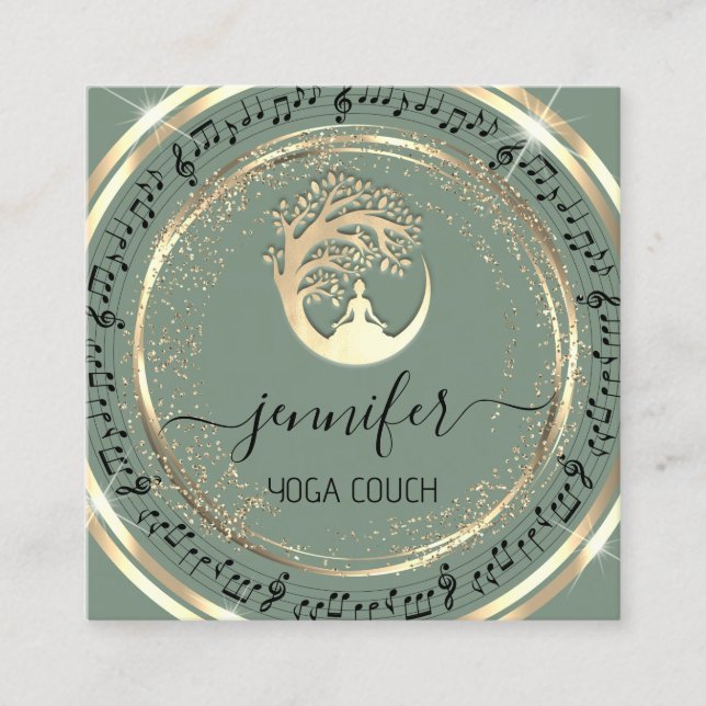 Yoga Couch Therapeutin Mindfullness QRCODEMusic Go Quadratische Visitenkarte (Vorderseite)