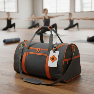 Yoga Crossing Sign Warrior Pose Strichmännchen Gepäckanhänger