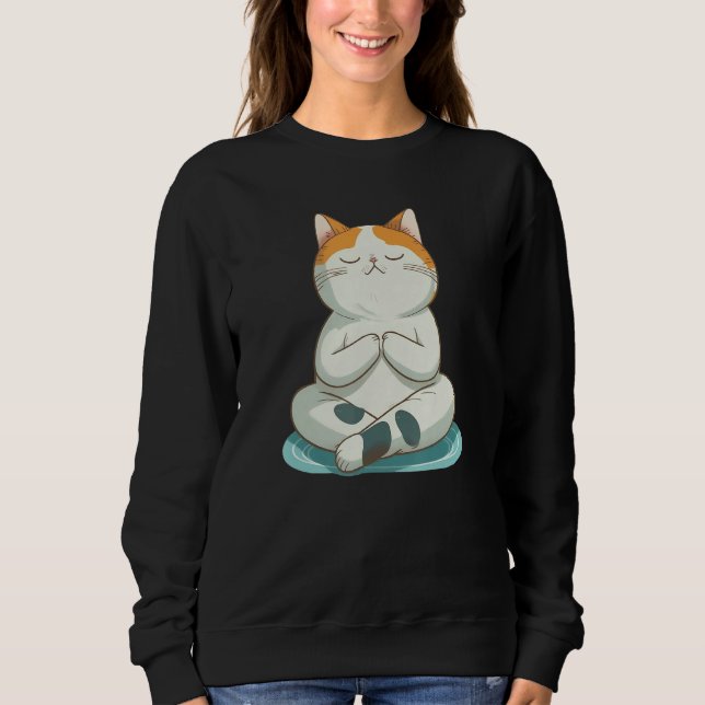 Yoga Cute Kitty Cat Sweatshirt (Vorderseite)