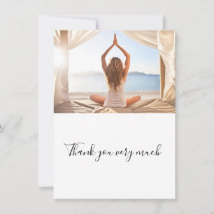 Yoga Dankeschön Card   Posing der Frau in Yoga Dankeskarte