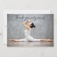 Yoga Dankeschön Karte mit positiver Frau