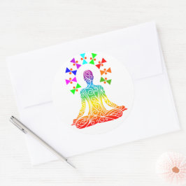 Yoga Day Graphics Runder Aufkleber