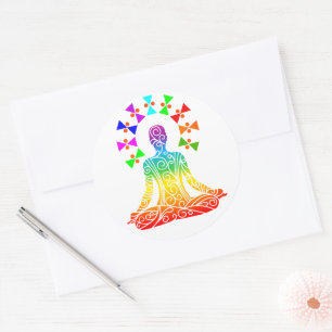 Yoga Day Graphics Runder Aufkleber