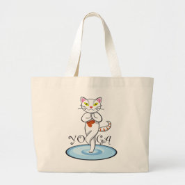 Yoga del gato de Lindo Jumbo Stoffbeutel