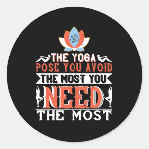 Yoga - Die Yoga-Pose, die Sie am meisten brauchen Runder Aufkleber