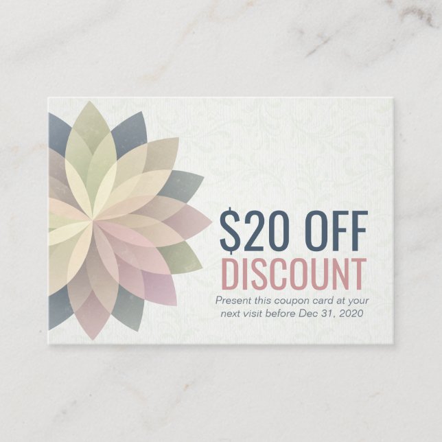 YOGA Discount Coupon Loyalty Colorful Mandala Sign (Vorderseite)