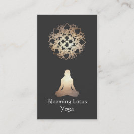 Yoga Doacher Meditation Pose Gold Lotus Visitenkarte