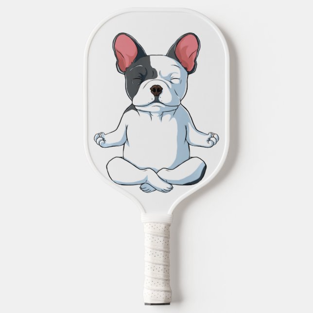 Yoga Dog French Bulldog Funny Dog Pickleball Schläger (Vorderseite)