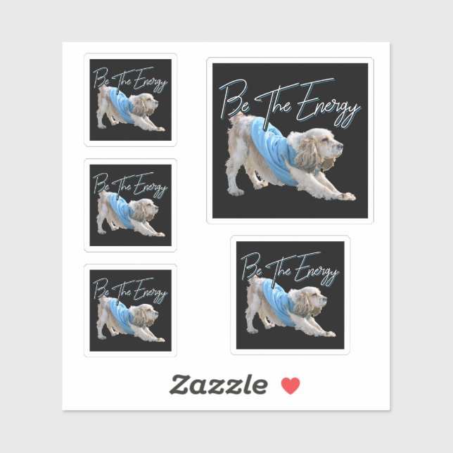 Yoga Downward Dog - Seien Sie das Energieangebot Aufkleber (Blatt)