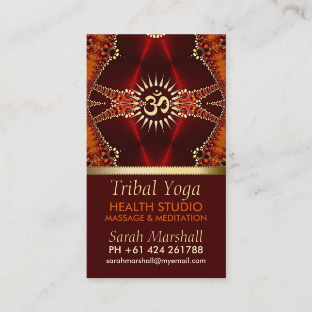 Yoga Eastern New Age Business Card für Tribal Visitenkarte (Vorderseite)