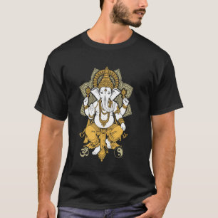 Yoga Elefant Gott Ganesh Ganesha Indisch Om Yin Ya T-Shirt