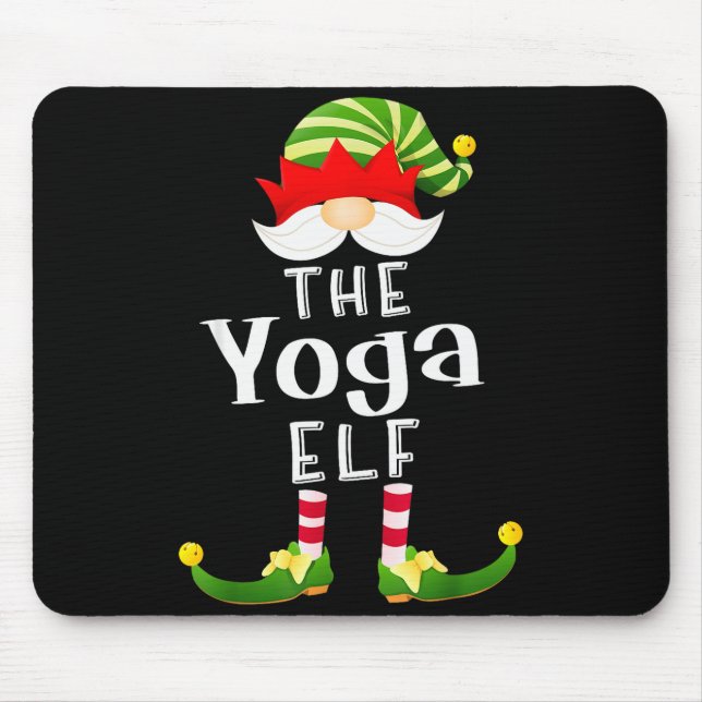 Yoga Elf Group Christmas Funny Pajama Party  Mousepad (Vorne)