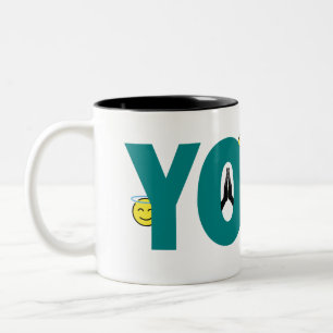 Yoga-Emoji-Tasse Zweifarbige Tasse
