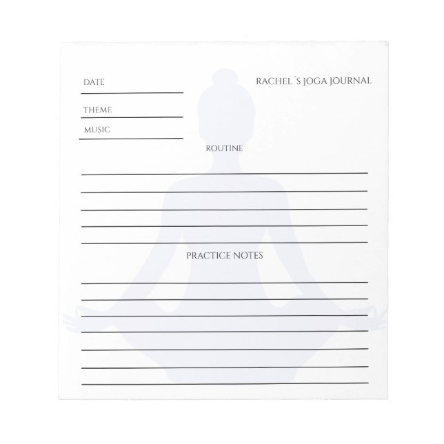 Yoga Energie Notizblock (Vorderseite)