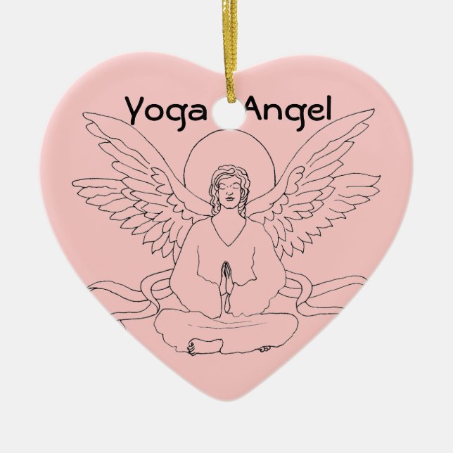 Yoga-Engel Keramikornament (Vorne)