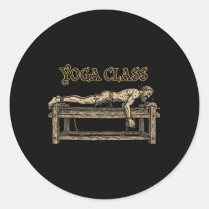 Yoga-Enthusiast Folterbank Stretch Lustig Fitness Runder Aufkleber