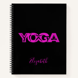 Yoga-Fitness lila Notizbuch