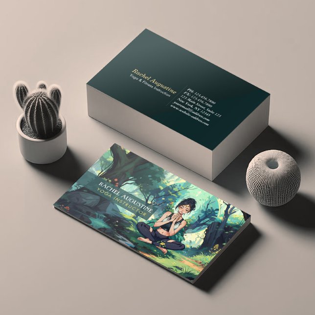 Yoga Fitness Meditation Instruktor für Naturwald Visitenkarte (Von Creator hochgeladen)