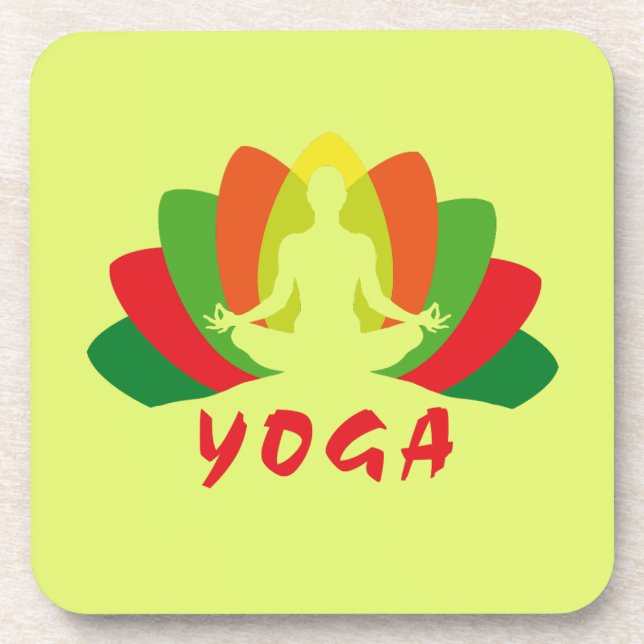 Yoga Flor de Loto Getränkeuntersetzer (Vorderseite)