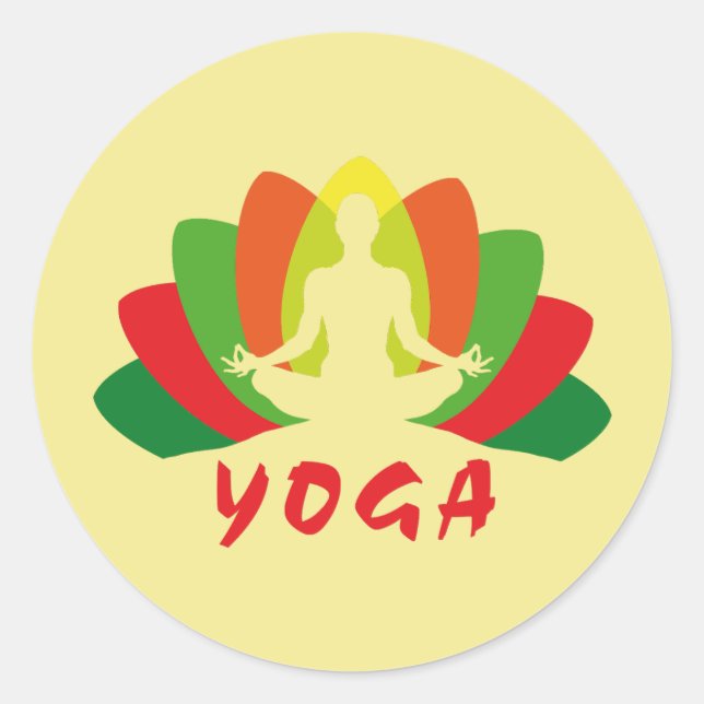 Yoga Flor de Loto Runder Aufkleber (Vorderseite)