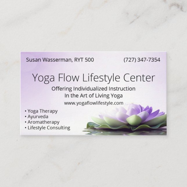 Yoga Flow Lifestyle Center Visitenkarte (Vorderseite)